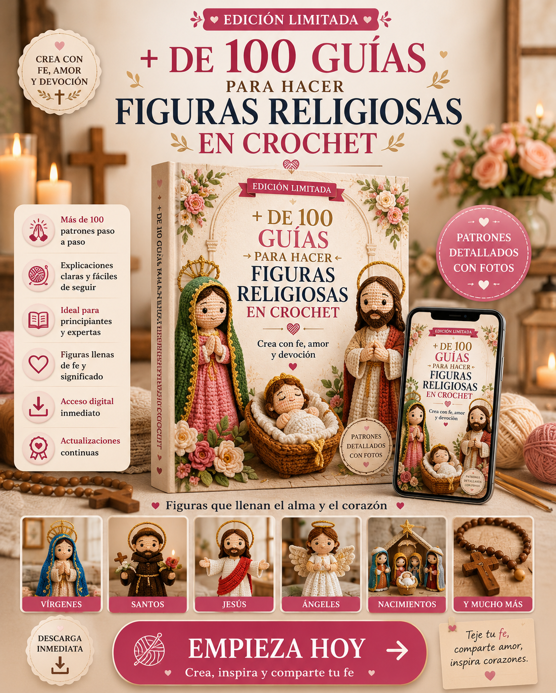 +100 Patrones de Figuras Religiosas en Crochet