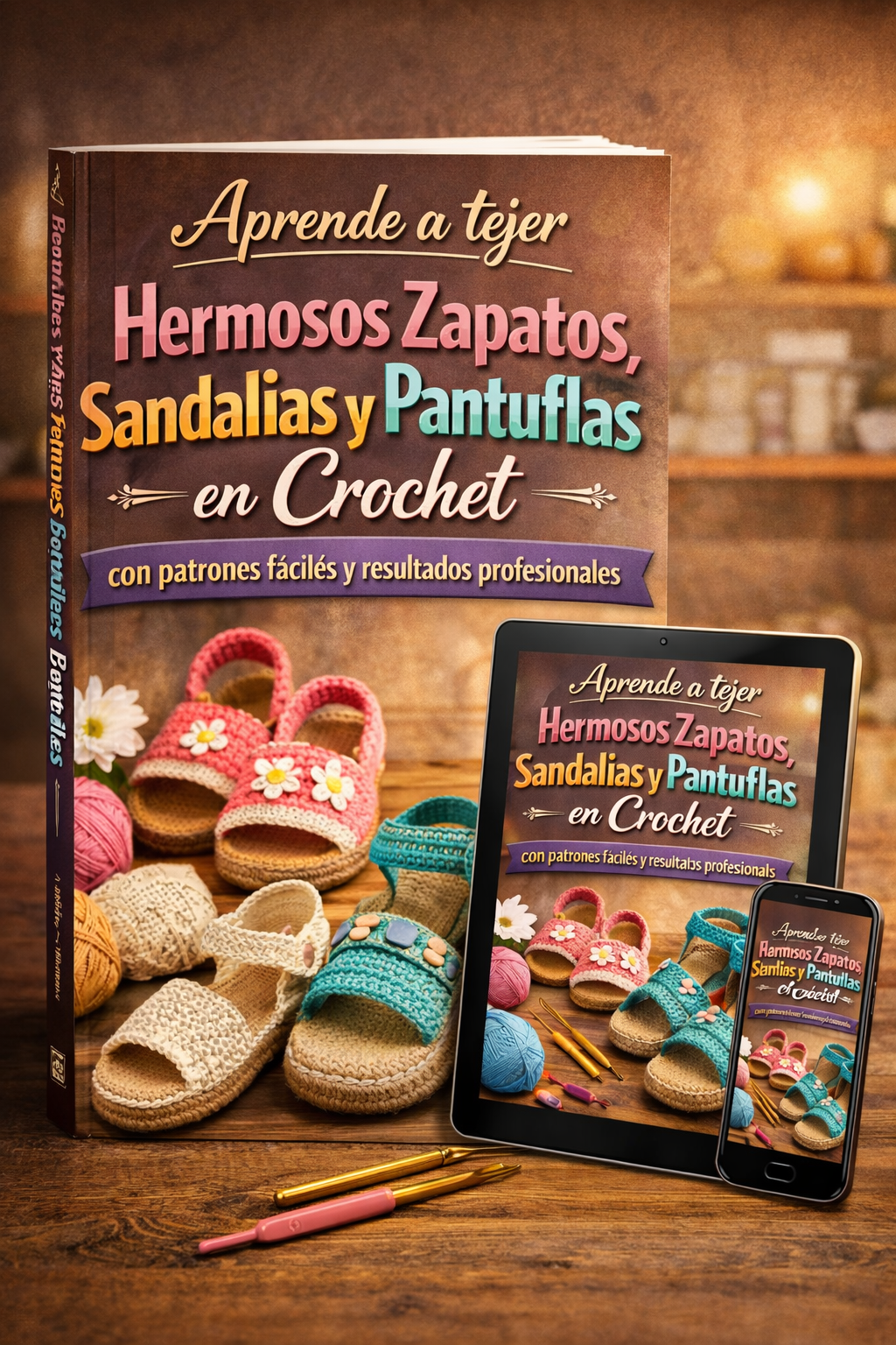 Crea Zapatos, Sandalias y Pantuflas Hermosas en Crochet Aunque Empieces Desde Cero